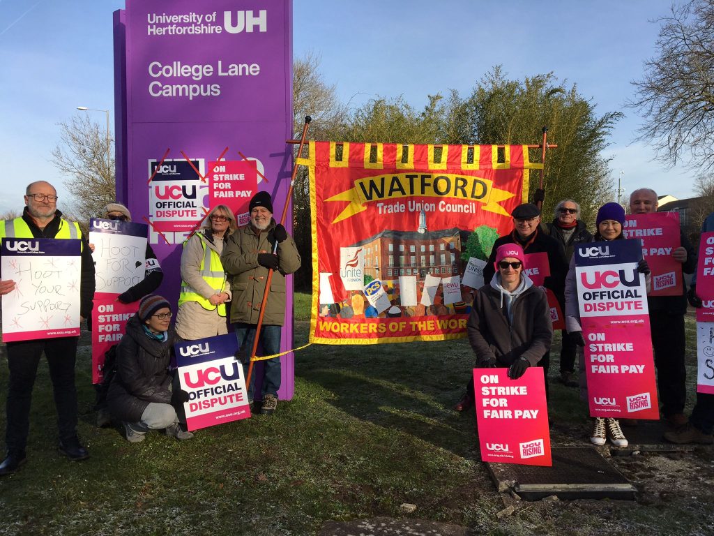 picket line at college lane