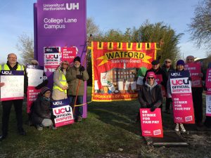 picket line at college lane