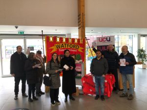 protest in college lane